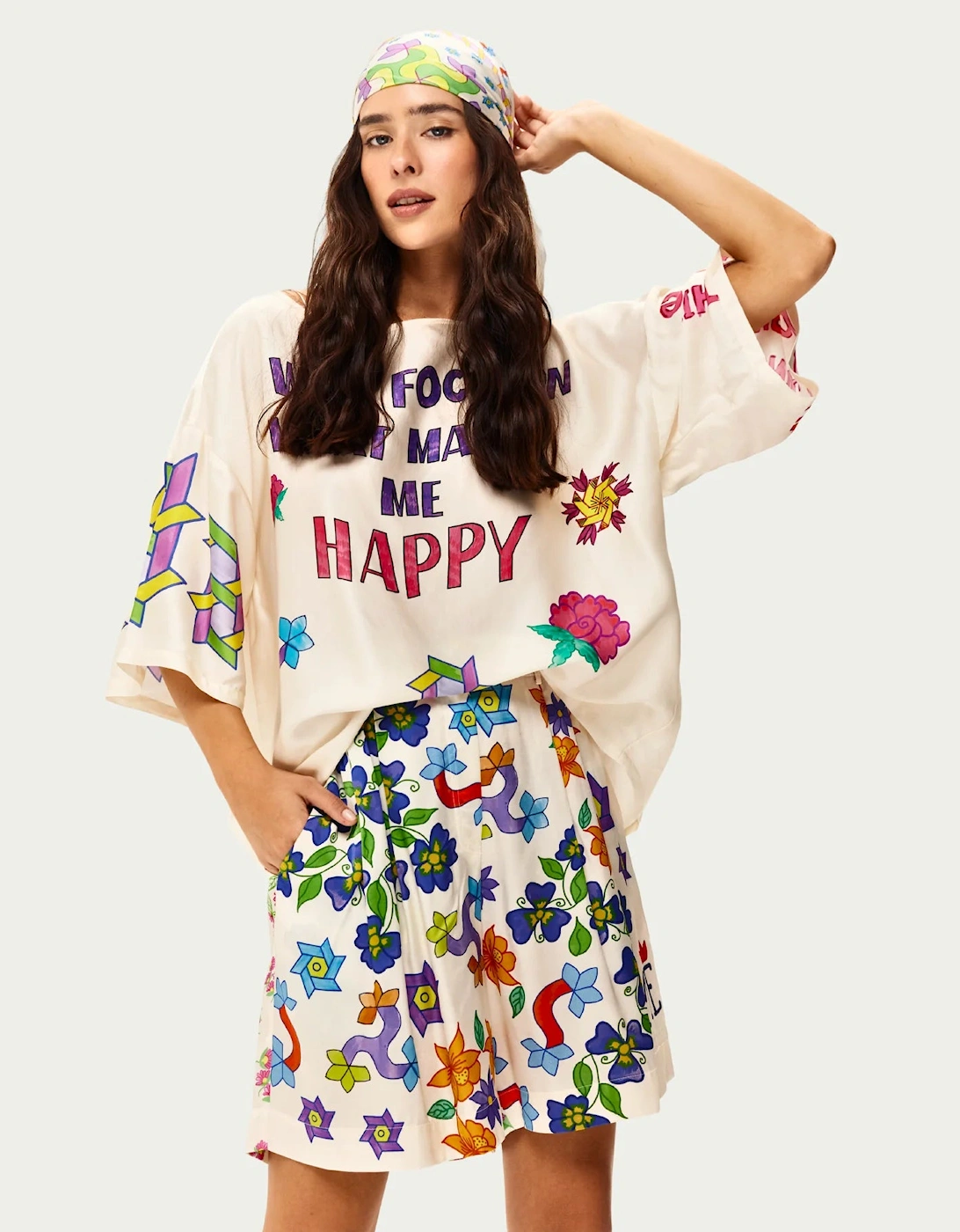 Dina plated shorts in Marker print