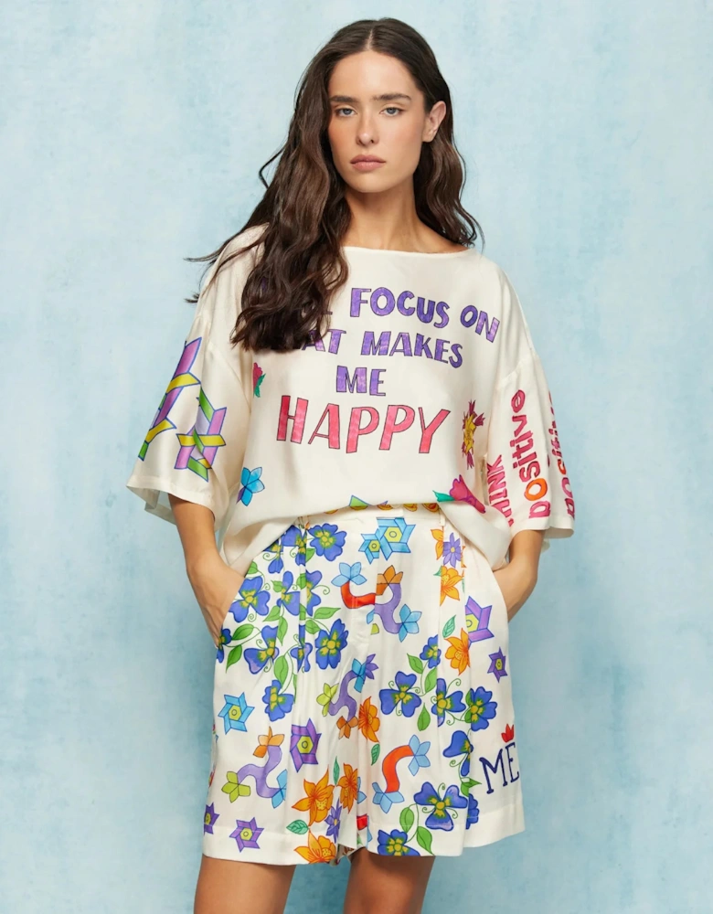 Dina plated shorts in Marker print