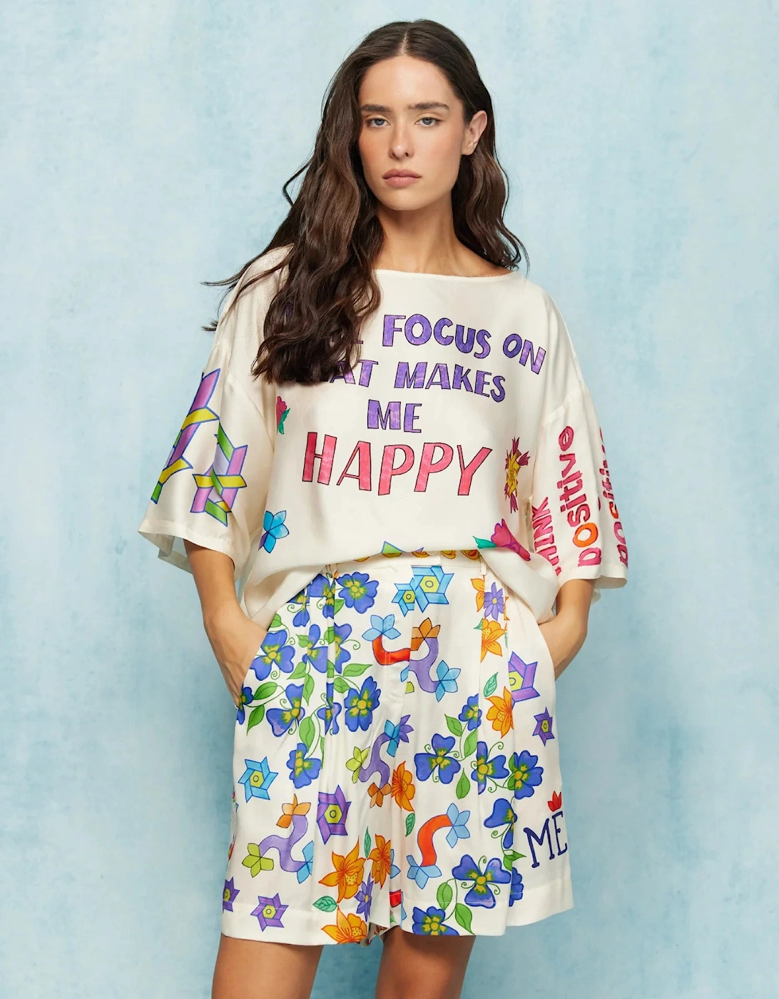 Dina plated shorts in Marker print