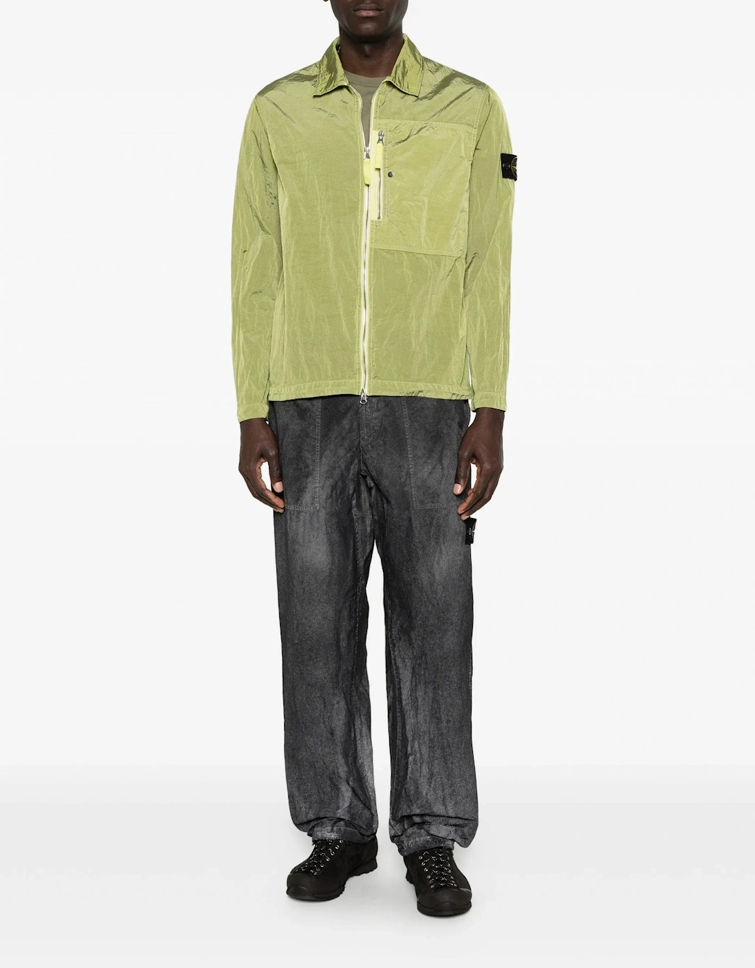 S0019 Nylon Overshirt Green