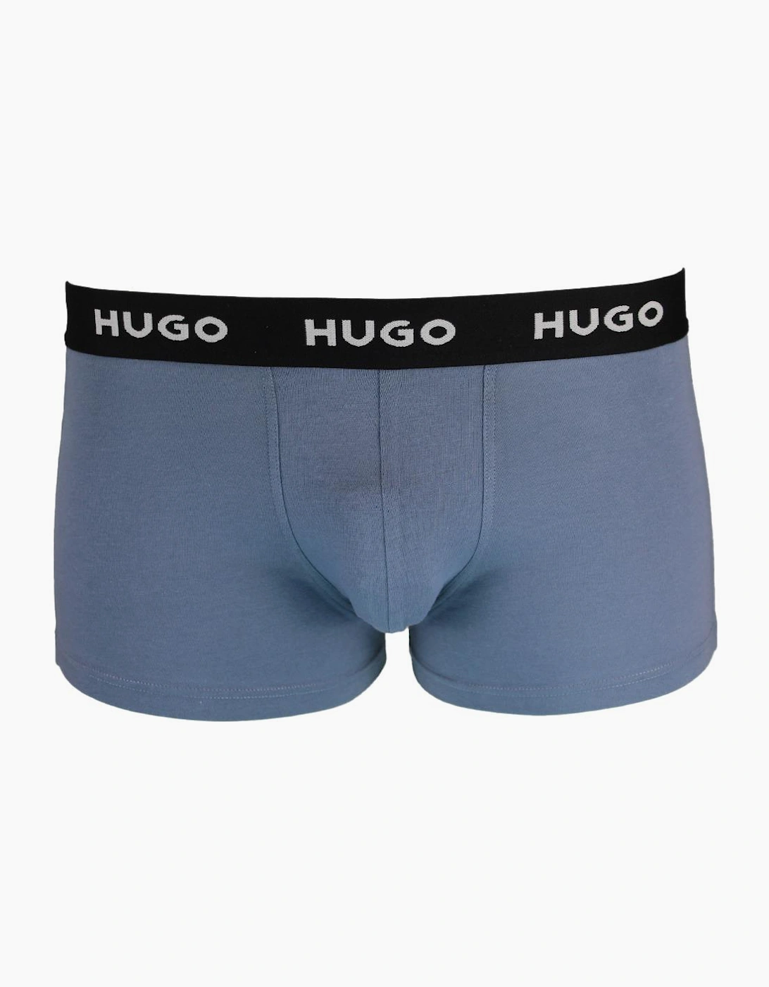 HUGO 3-Pack Boxer Trunks, Black, Grey, Blue