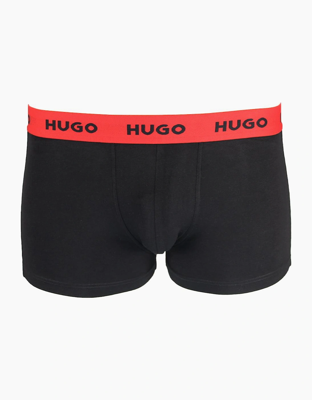 HUGO 3-Pack Boxer Trunks, Black, Grey, Blue