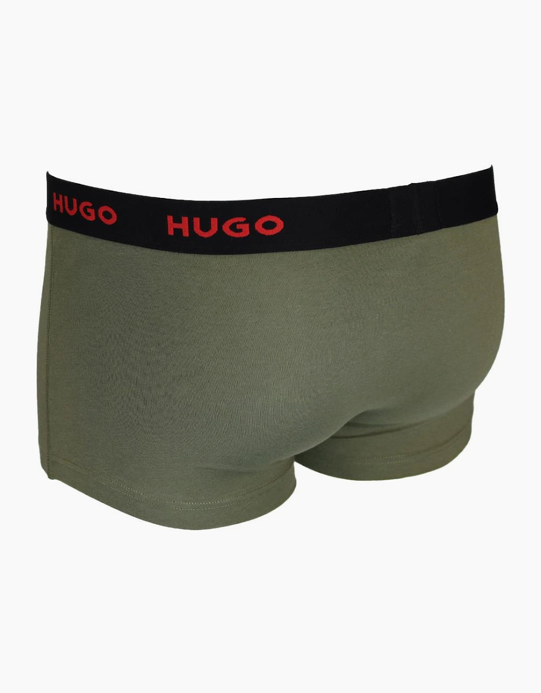HUGO 3-Pack Boxer Trunks, Black, Grey, Blue