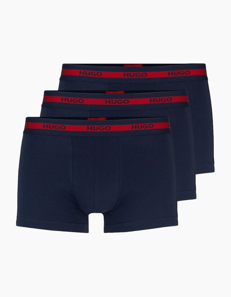 HUGO 3-Pack Stretch Cotton Boxer Trunks, Navy
