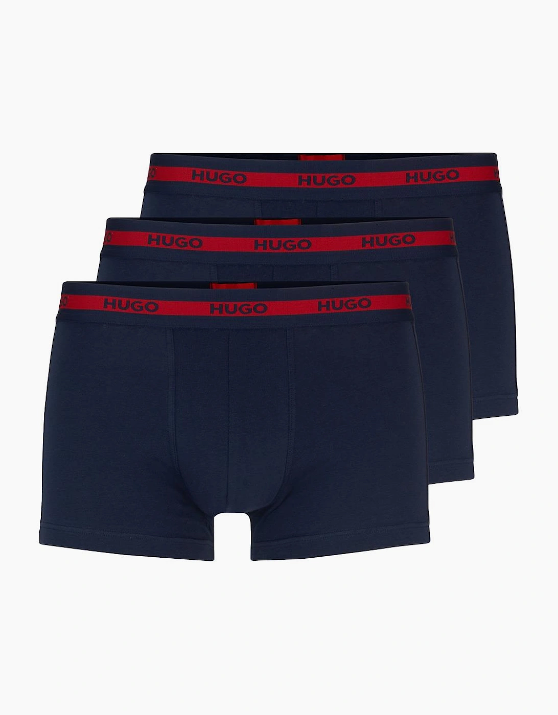 HUGO 3-Pack Stretch Cotton Boxer Trunks, Navy, 2 of 1
