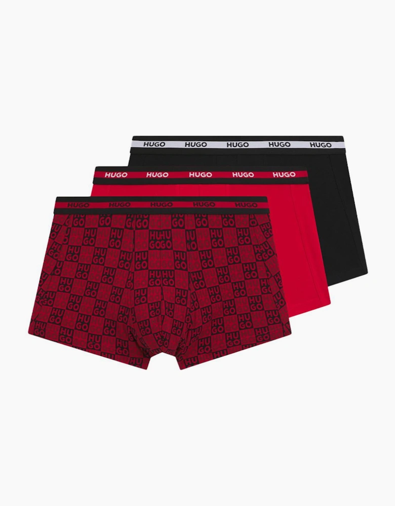 HUGO 3-Pack Planet Trunks, Black, Red, Burgundy