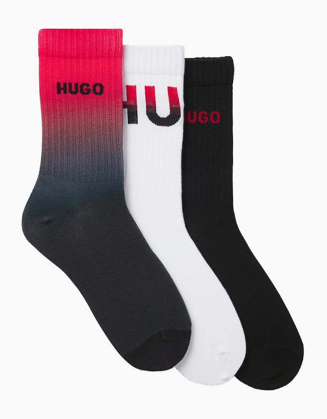 HUGO 3-Pack QS Rib Rising Fade, Black, White & Red, 4 of 3