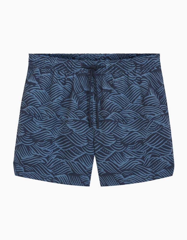 HUGO Wave Swim Shorts, Open Blue