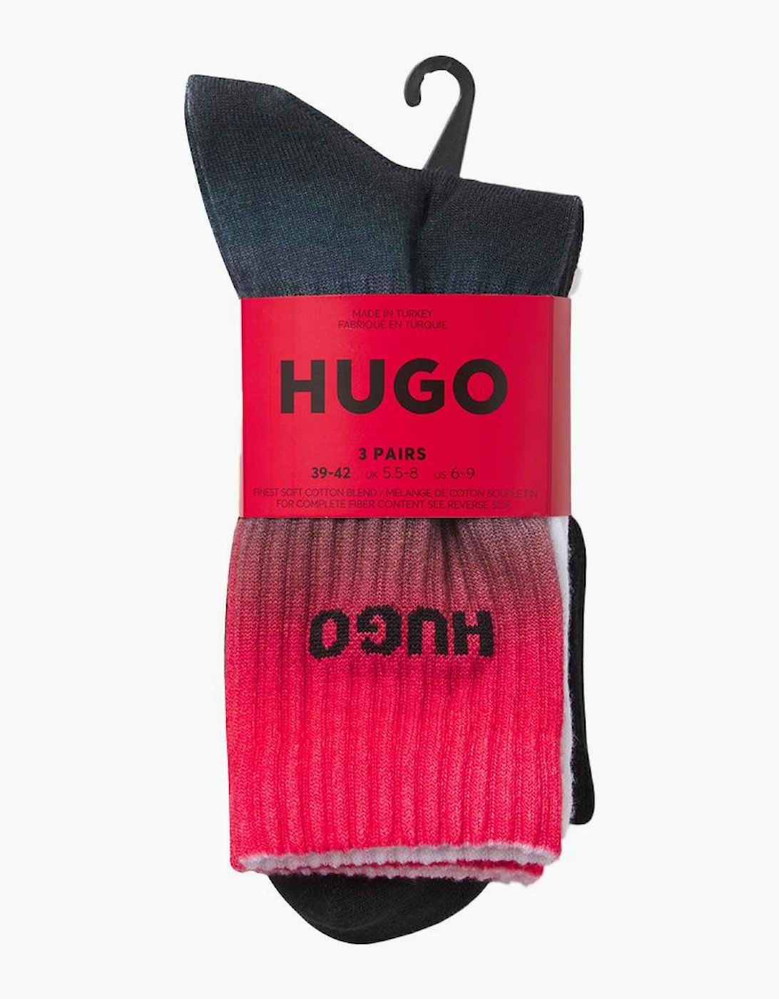 HUGO 3-Pack QS Rib Rising Fade, Black, White & Red