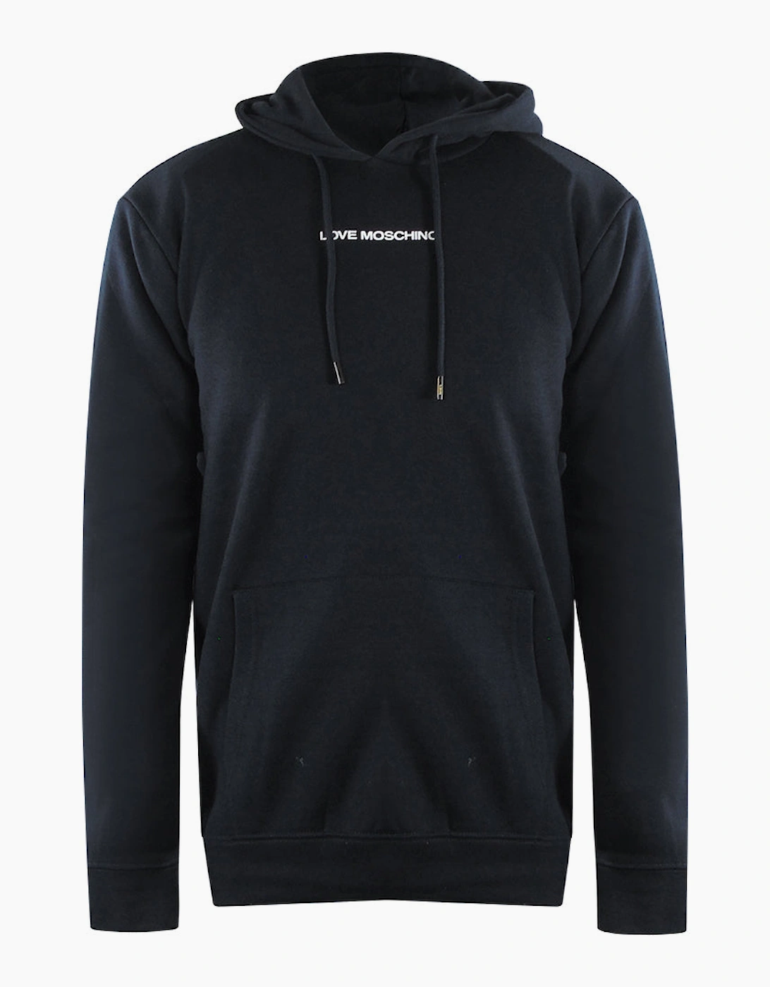 Love Moschino Men's Black Plain Logo Hoodie  38 M