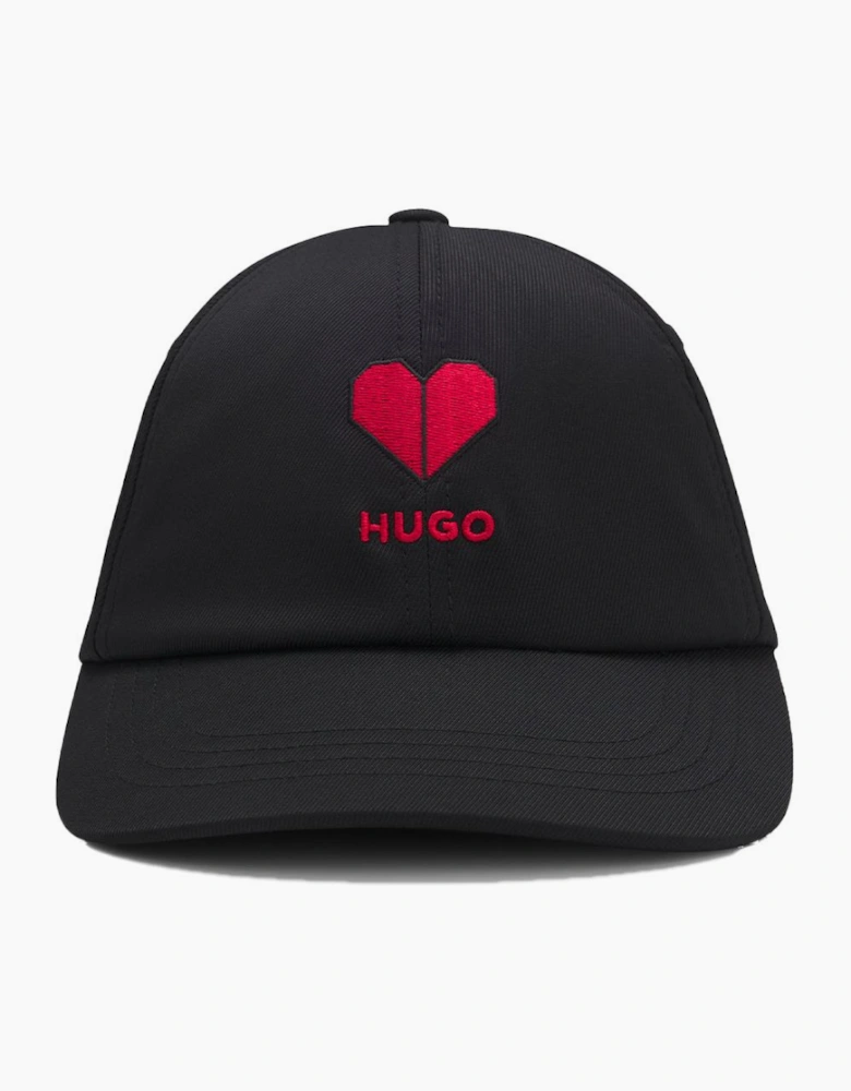 HUGO Mett Heart Baseball Cap, Black