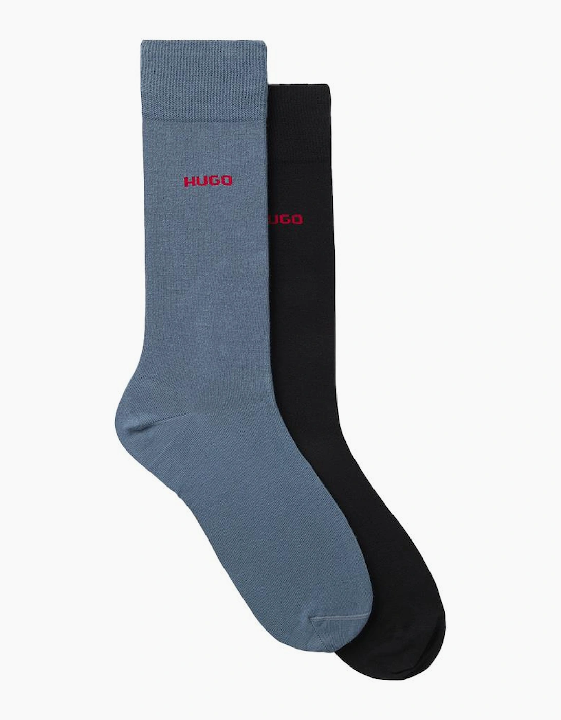 HUGO 2-Pack Red Logo Combed Cotton Socks, Blue, 4 of 3