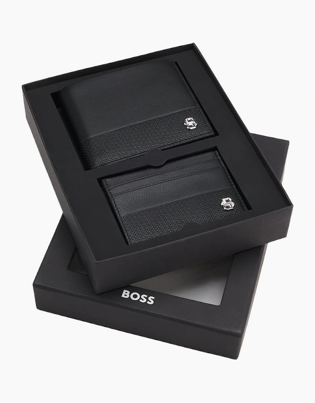 BOSS Leather Wallet and Cardcase Gift Set, Black, 4 of 3