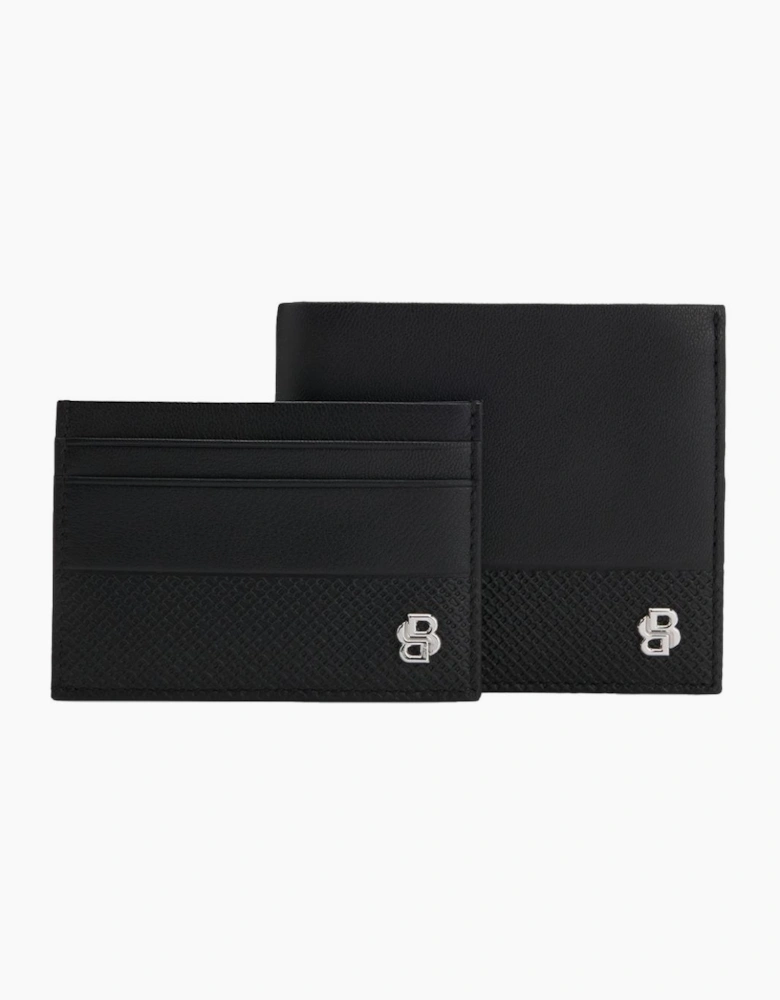 BOSS Leather Wallet and Cardcase Gift Set, Black
