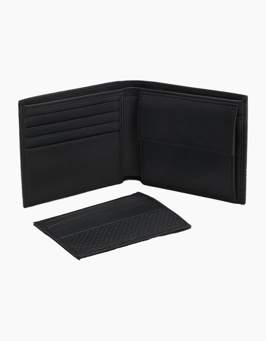 BOSS Leather Wallet and Cardcase Gift Set, Black