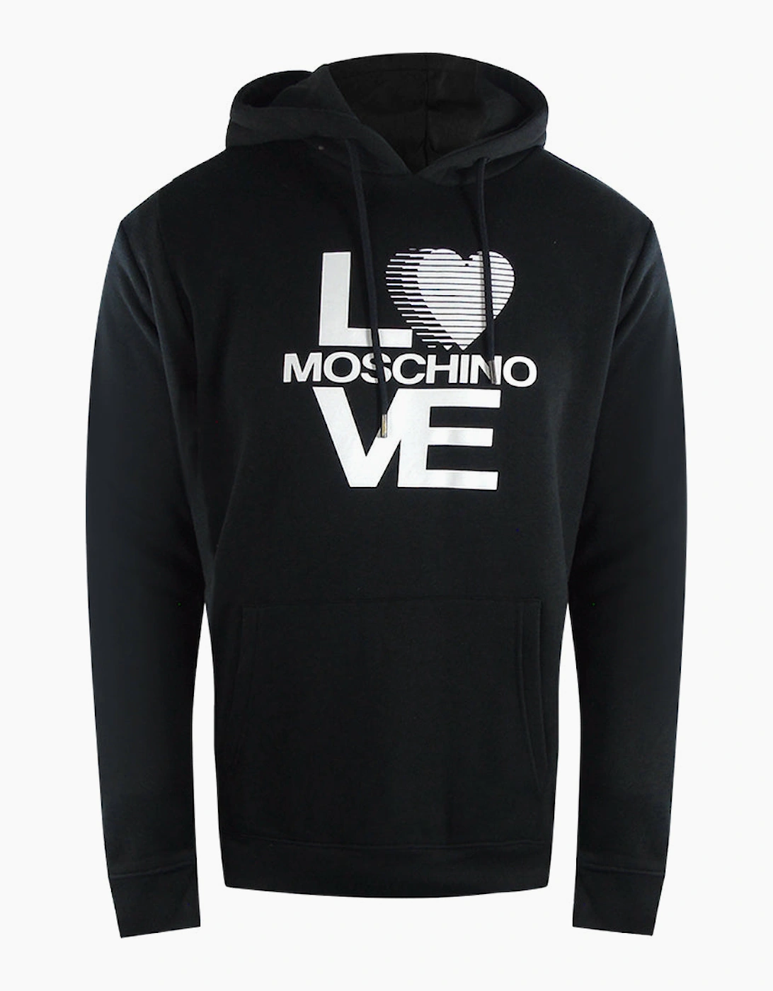Love Moschino Men's Black Bold Love Logo Hoodie  42 Xl