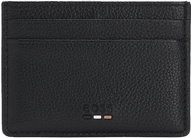 BOSS Ray N Faux Leather Card holder, Black