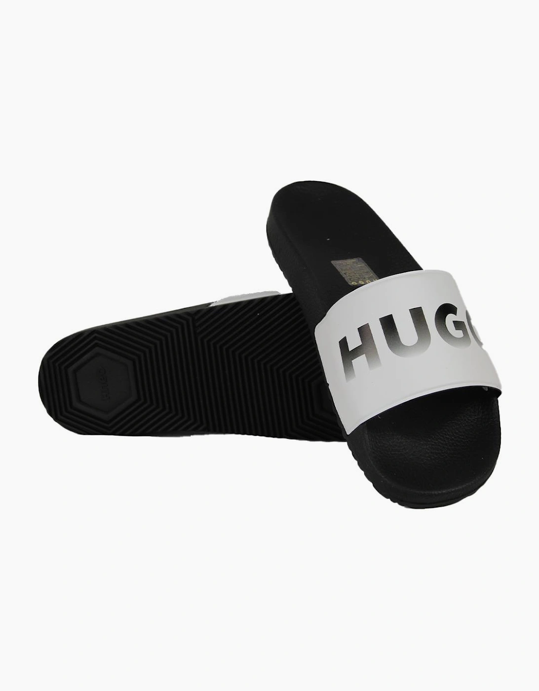 HUGO Timein Slider, White with Black Logo
