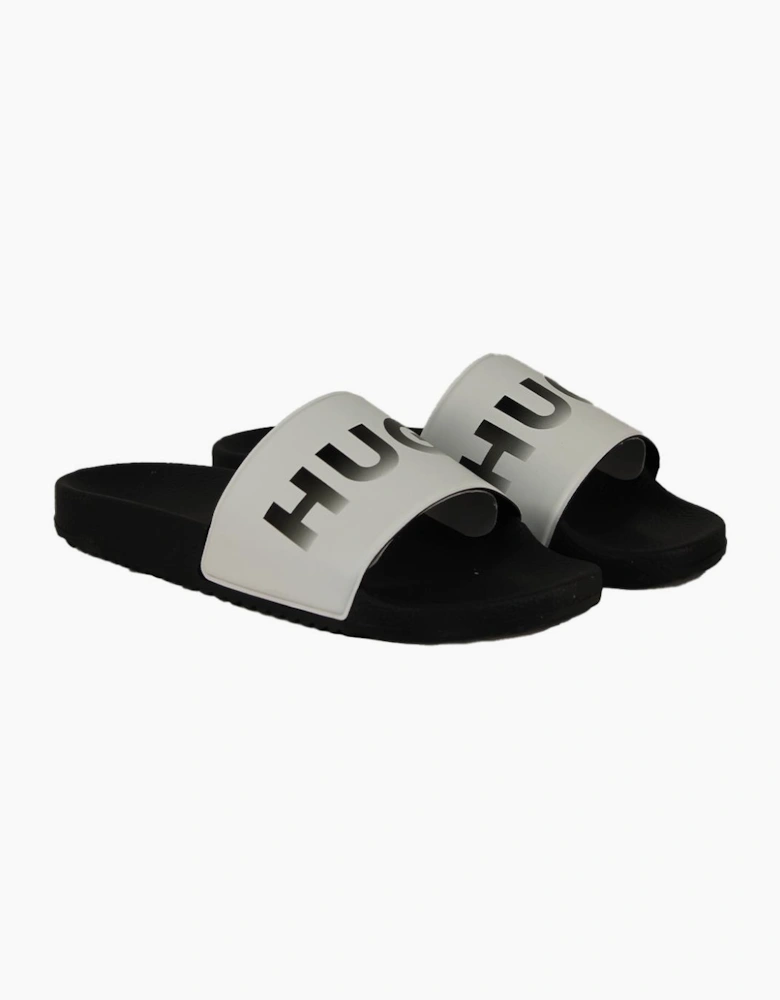 HUGO Timein Slider, White with Black Logo