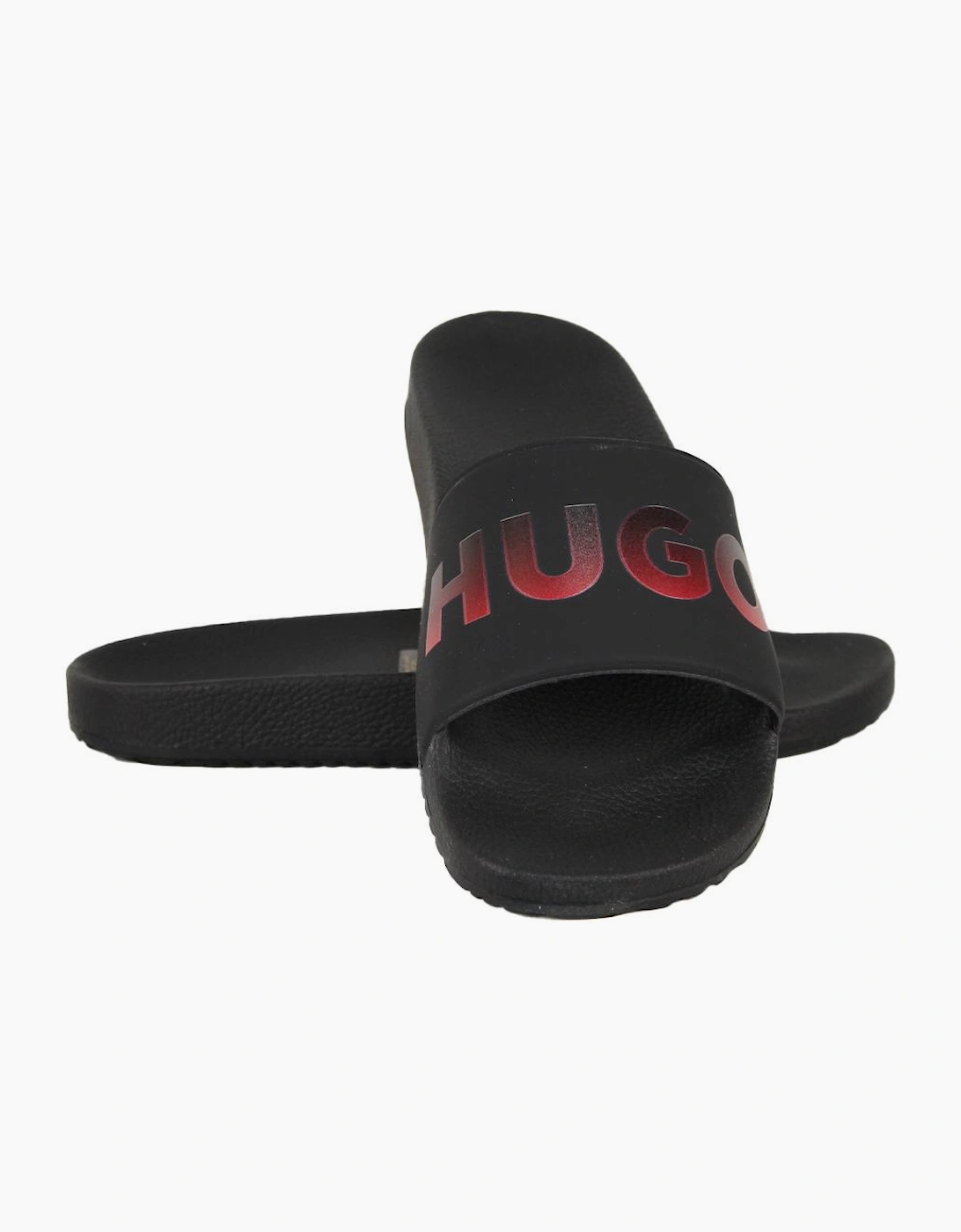 HUGO Timein Slider, Black with Red Logo