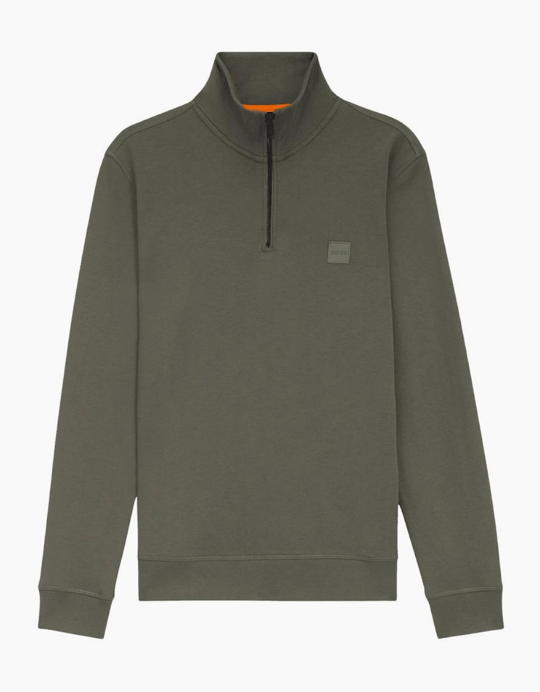 Zetrust Patch Logo Grey/Green Quarter Zip Sweatshirt, 4 of 3