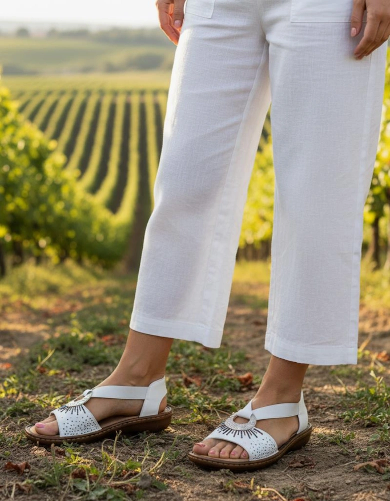 60880 Womens Slingback Sandals White