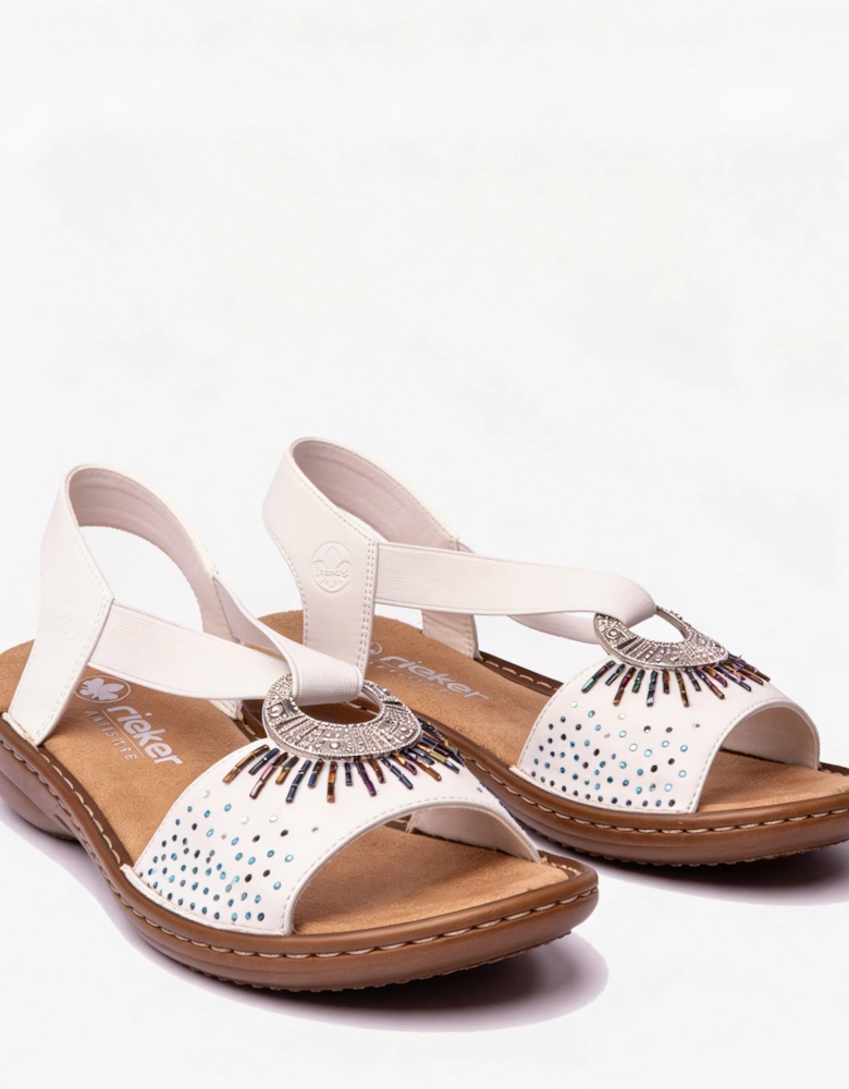 60880 Womens Slingback Sandals White