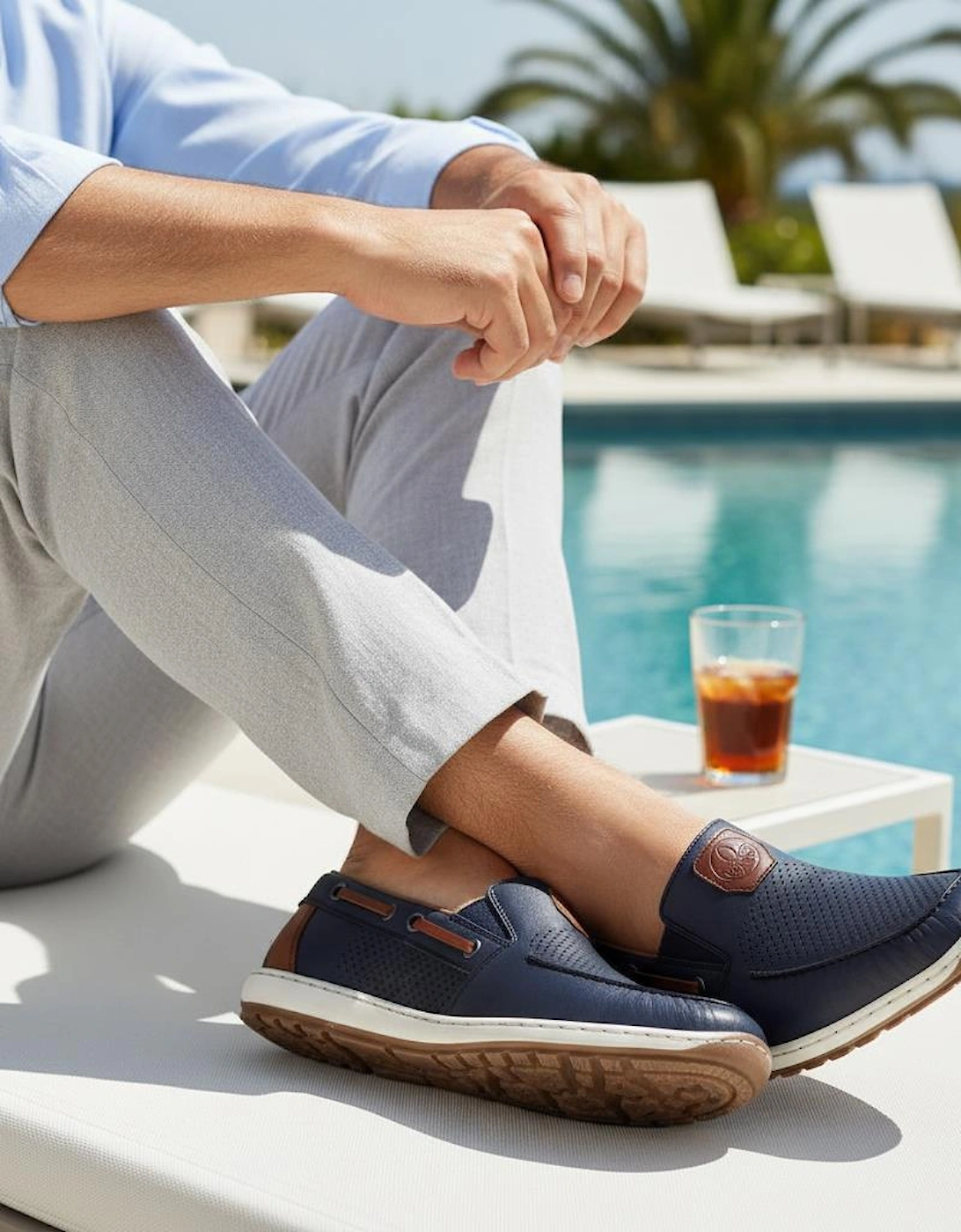 GUIDO Mens Loafer Shoes Blue