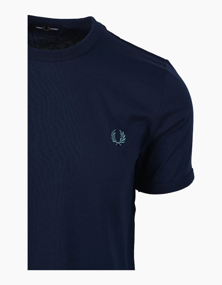 RINGER T-SHIRT TENNIS BLUE