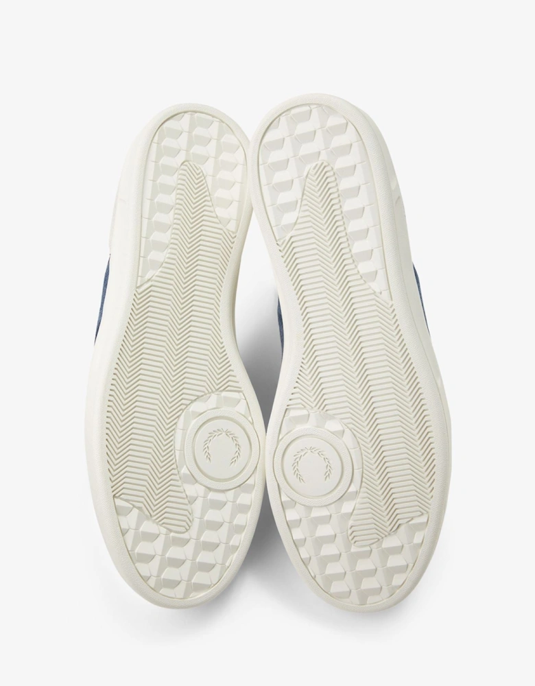 B4 Textured Leather/Suede Men's Porcelain/Blue Trainers