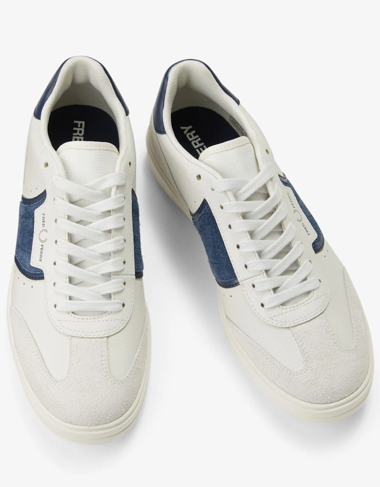 B4 Textured Leather/Suede Men's Porcelain/Blue Trainers