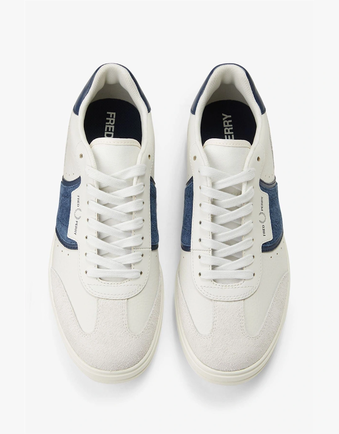 B4 Textured Leather/Suede Men's Porcelain/Blue Trainers