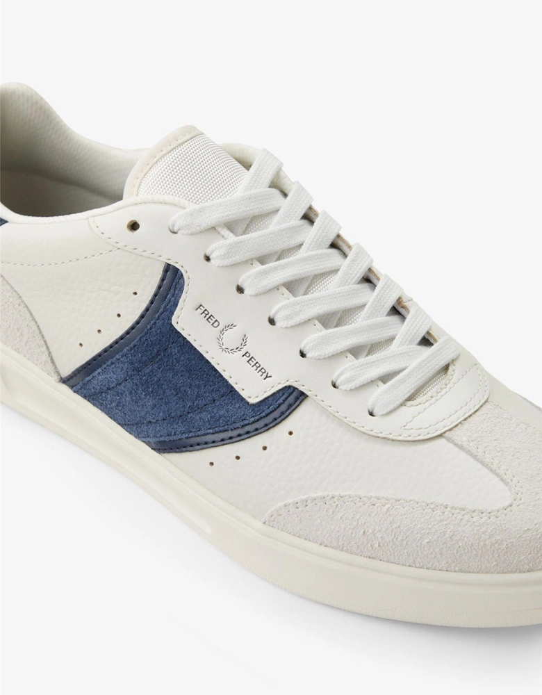 B4 Textured Leather/Suede Men's Porcelain/Blue Trainers