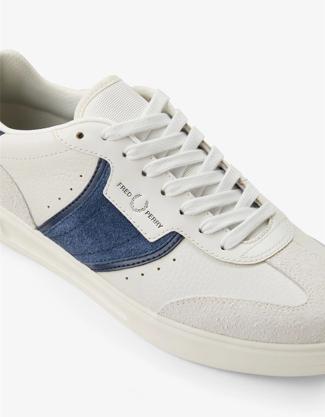 B4 Textured Leather/Suede Men's Porcelain/Blue Trainers