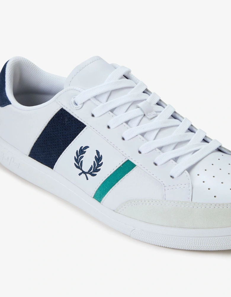 B725 Leather Suede Men's White/Navy/Mint Trainers