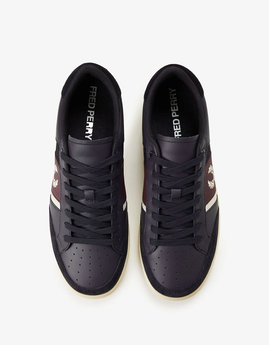 B725 Leather Suede Men's Navy/Ecru/Oxblood Trainers