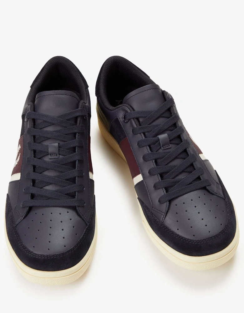B725 Leather Suede Men's Navy/Ecru/Oxblood Trainers