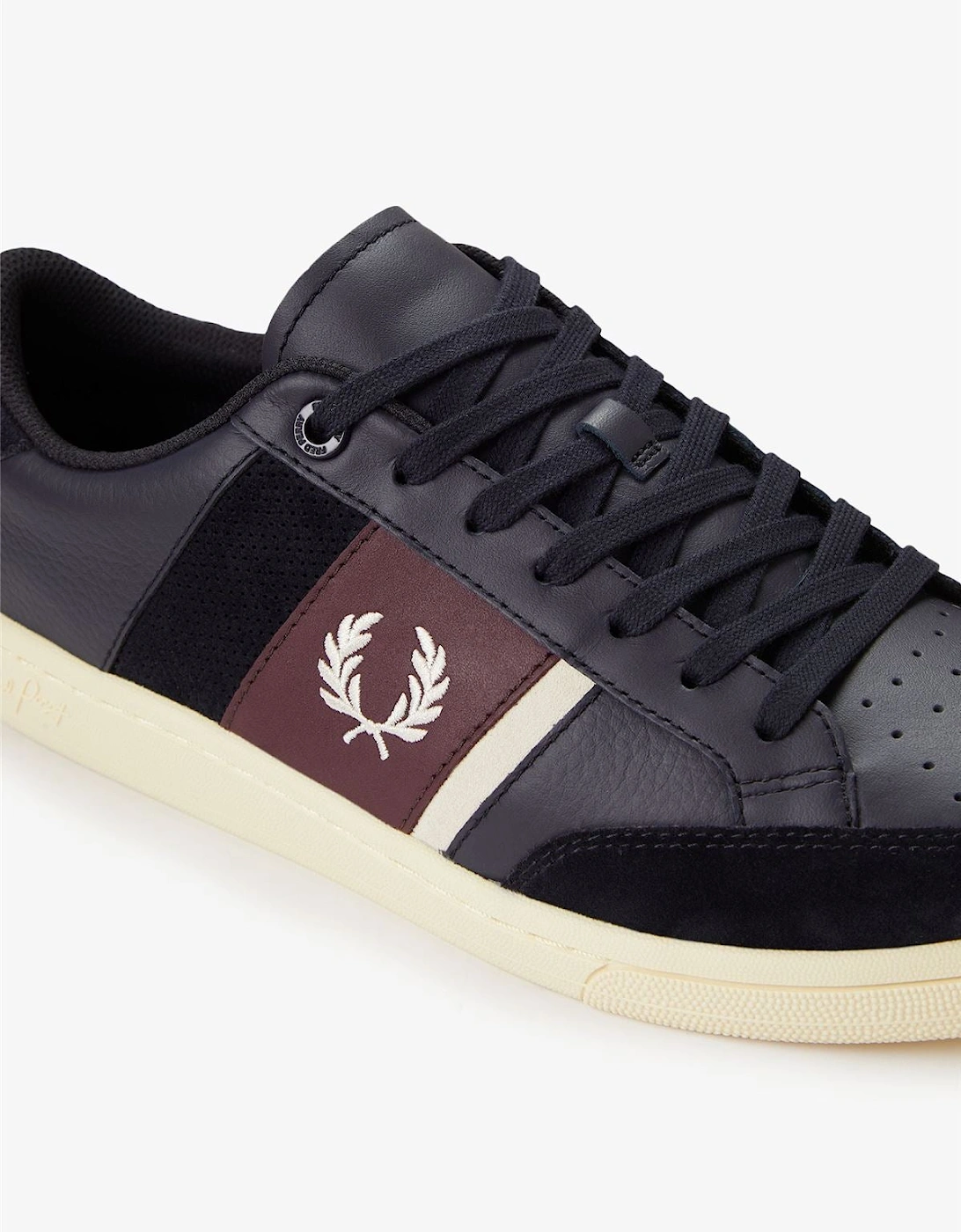 B725 Leather Suede Men's Navy/Ecru/Oxblood Trainers