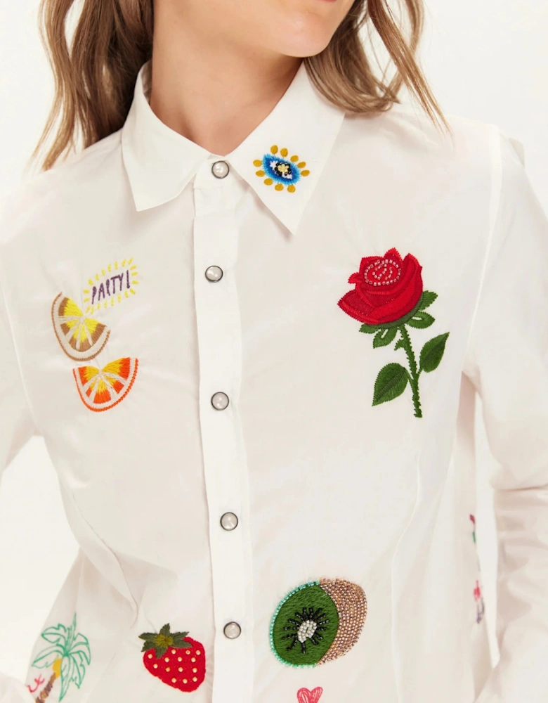 Rona slim fit embroidered shirt