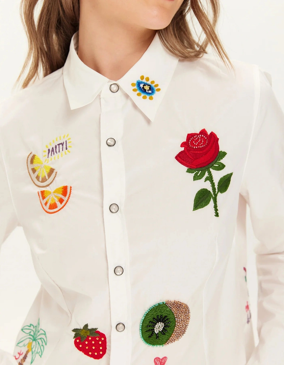 Rona slim fit embroidered shirt