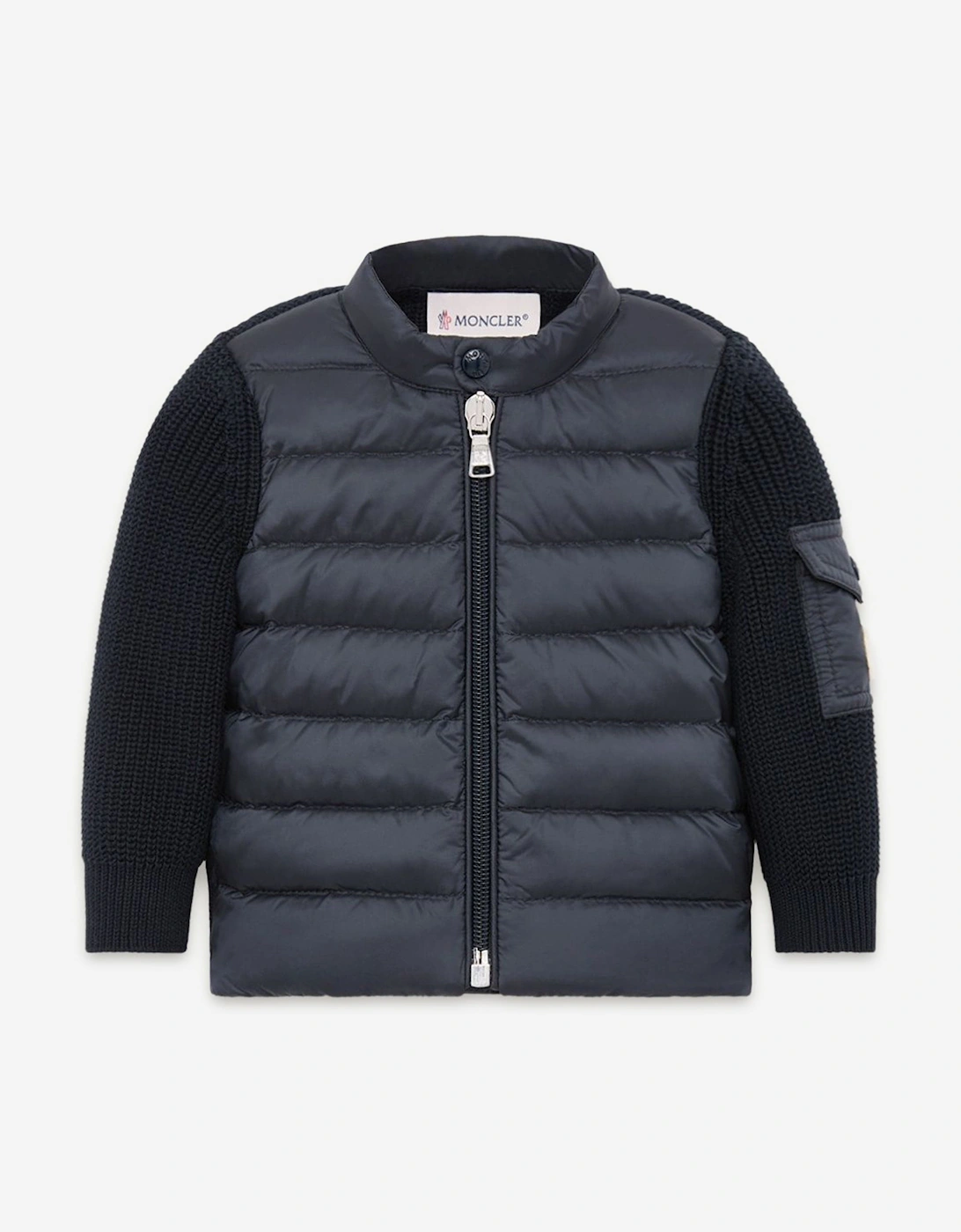 Enfant Baby Down Padded Zip Up Cardigan in Navy, 5 of 4