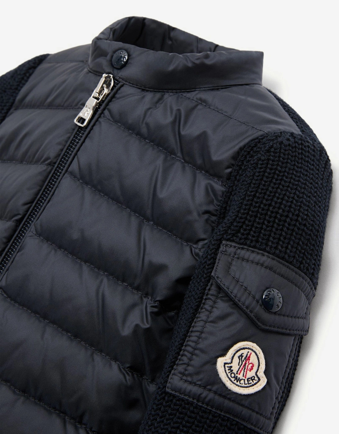 Enfant Baby Down Padded Zip Up Cardigan in Navy