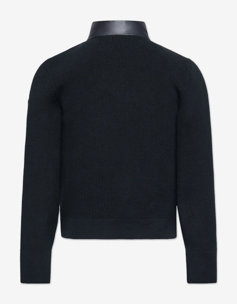 Enfant Boys Down Padded Zip Up Cardigan in Navy