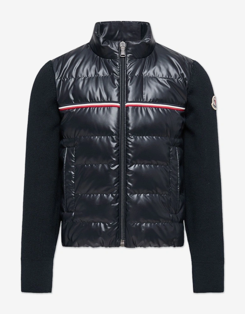 Enfant Boys Down Padded Zip Up Cardigan in Navy