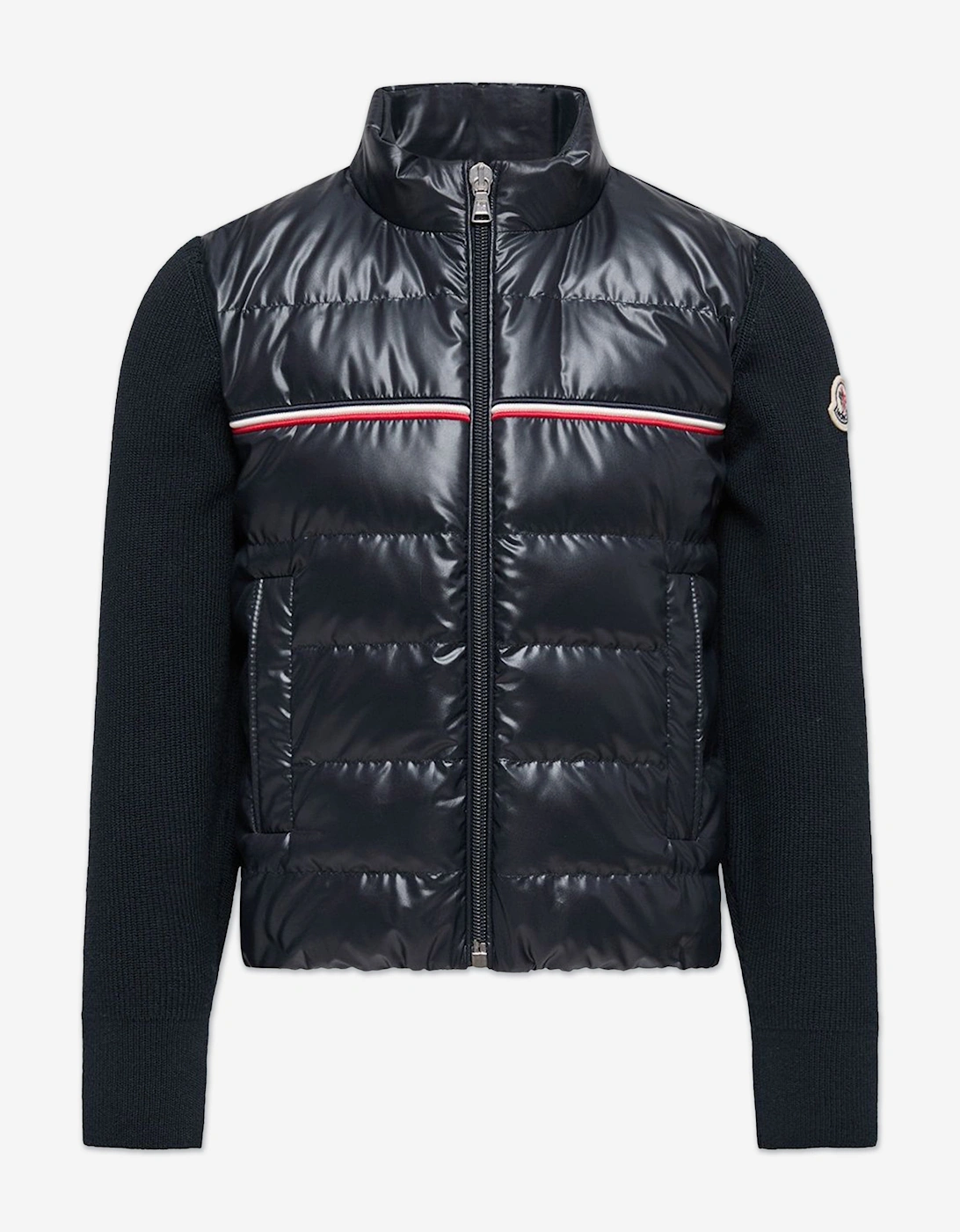 Enfant Boys Down Padded Zip Up Cardigan in Navy, 5 of 4