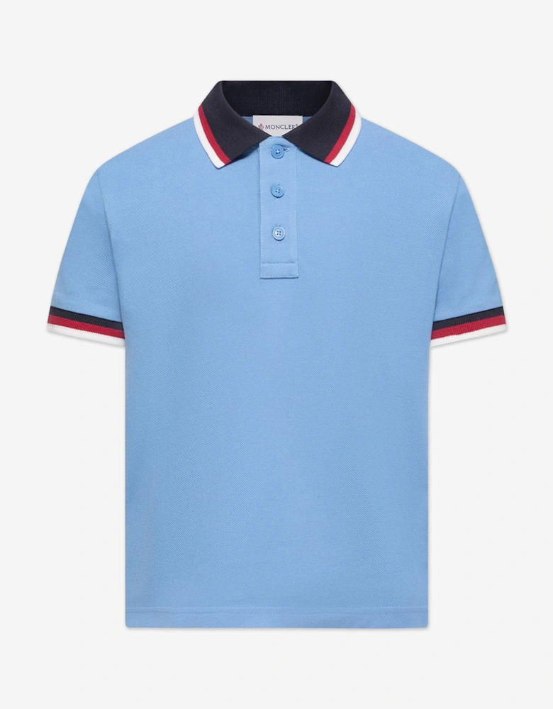 Enfant Boys Cotton Polo Shirt in Blue