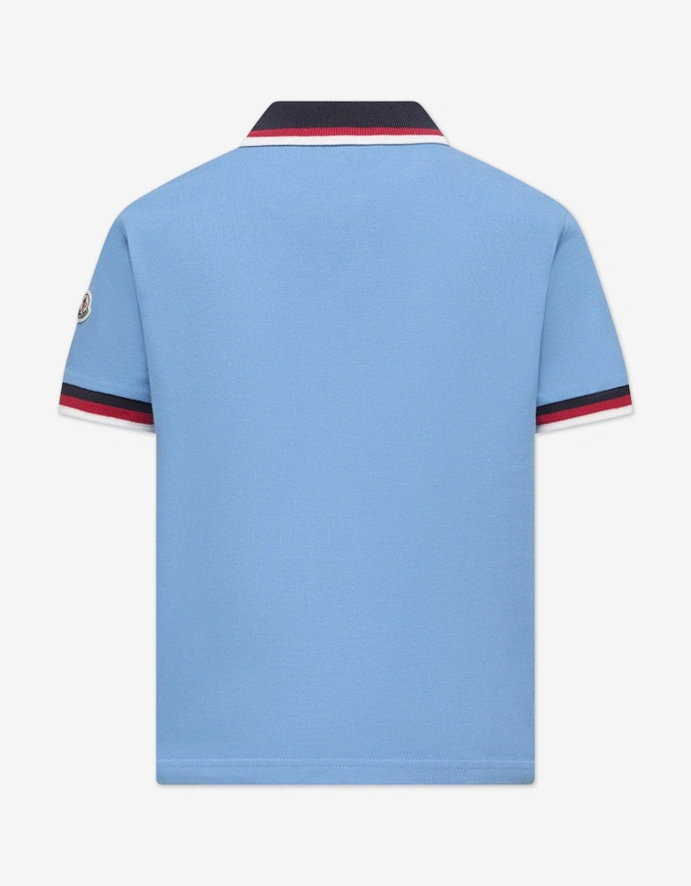 Enfant Boys Cotton Polo Shirt in Blue