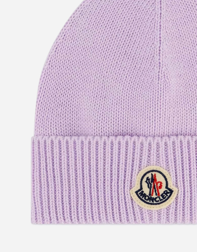 Enfant Baby Girls Logo Beanie Hat in Purple