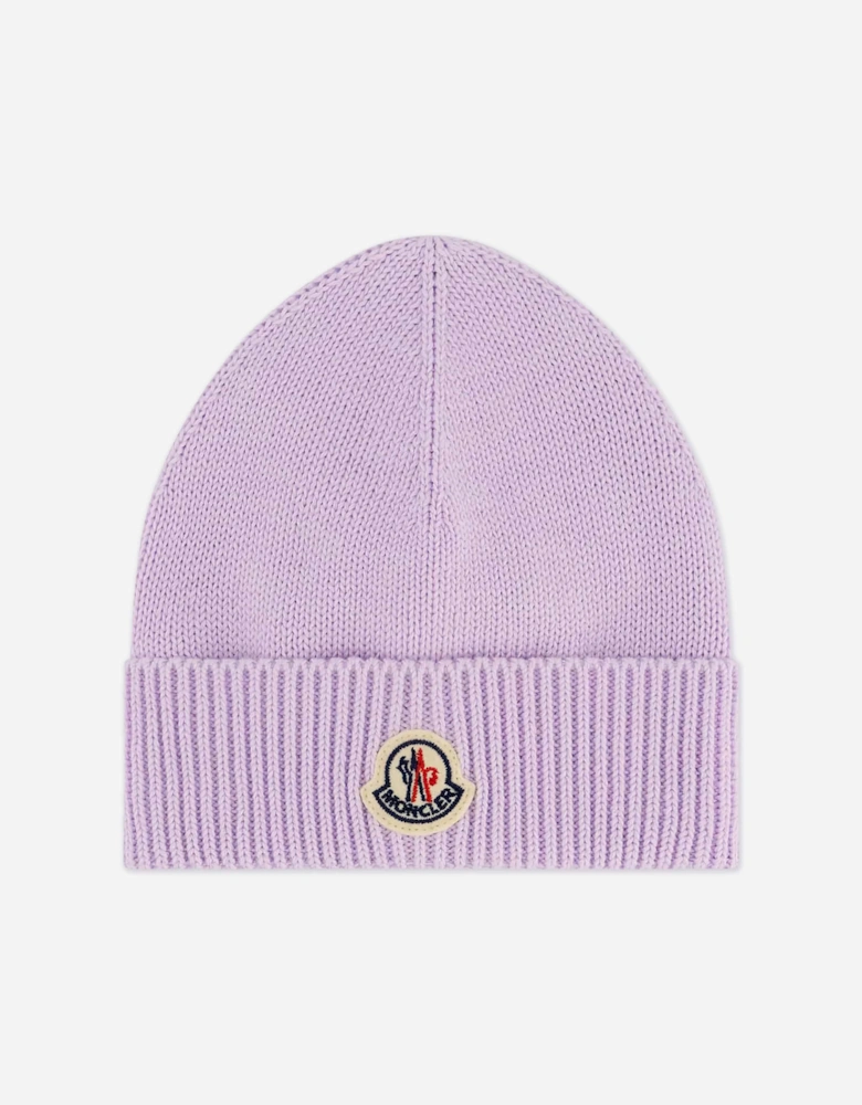 Enfant Baby Girls Logo Beanie Hat in Purple