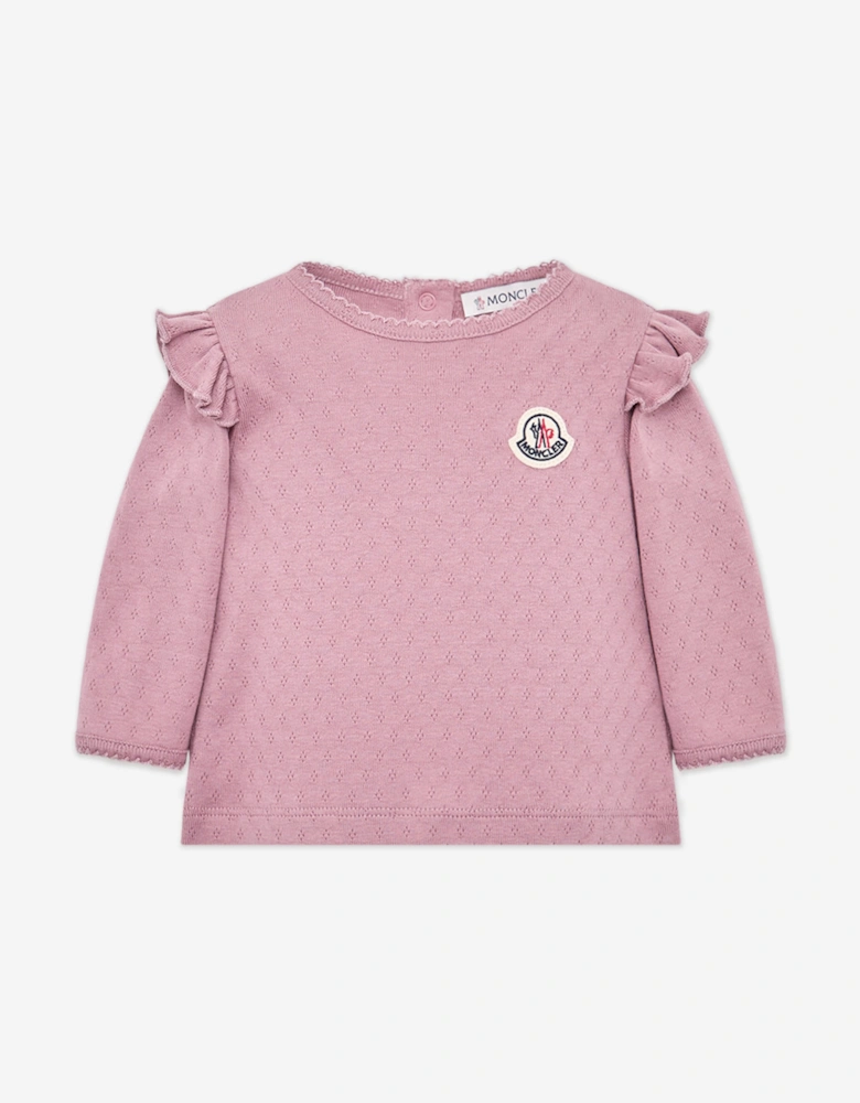 Enfant Baby Girls Long Sleeve Logo T-Shirt in Pink